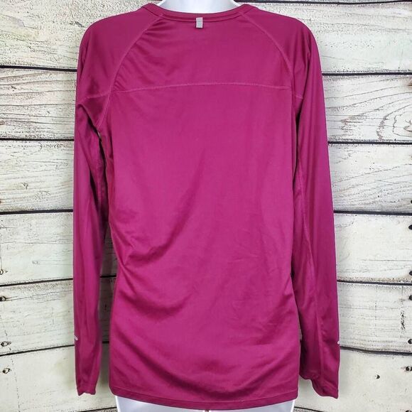 Nike Running Dri-Fit Women’s Long Sleeve Top Size Large Magenta Recycled Polyest - Picture 4 of 8
